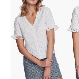 Court & Rowe Ruffle Sleeve Front Button Blouse
